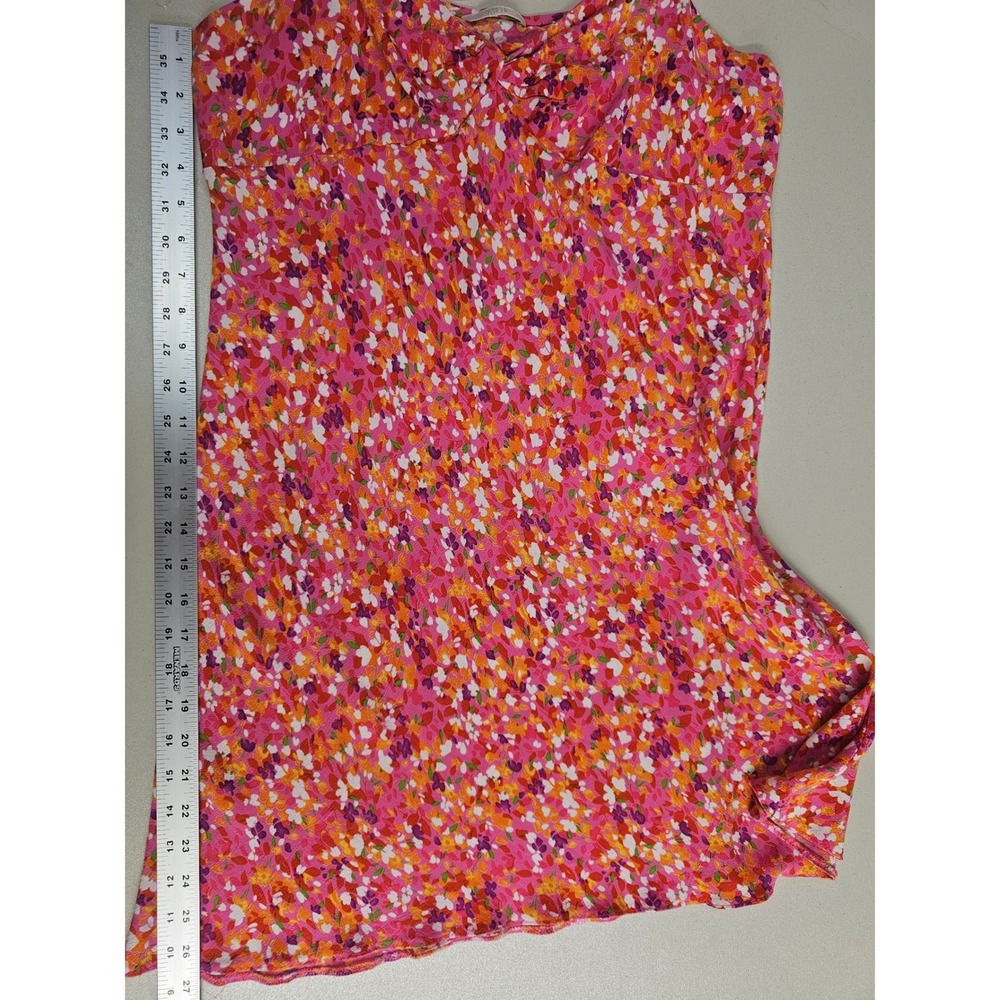 Marks & Spencer‎ Pink Floral Twist Front Spaghetti Strap Mini Slip Dress - Picture 6 of 6